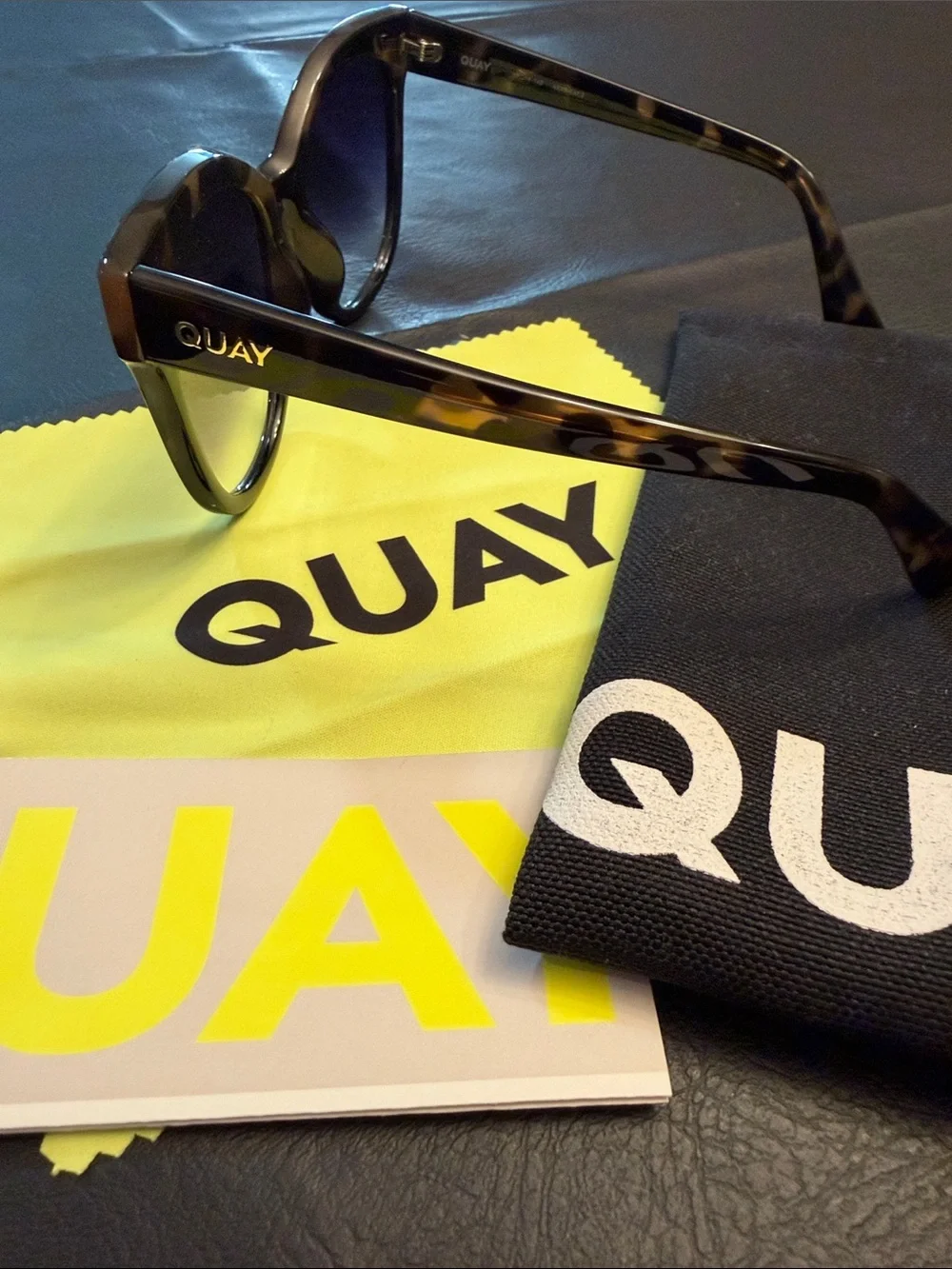 Quay Australia Tortoiseshell Cat Eye Sunglasses with Brown Gradient Lenses